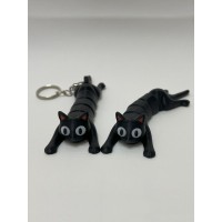 Брелок для ключей Черный кот с подвижным хвостом