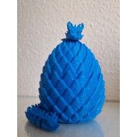 Подвижный дракон в яйце антистресс 3D синий