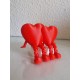 3D валентинка подарок сердце двойное алое с подвижными ножками