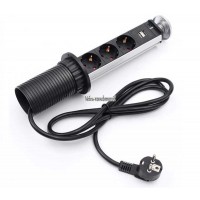 Выдвижной блок 3 розеток 220v +2 USB для столешницы