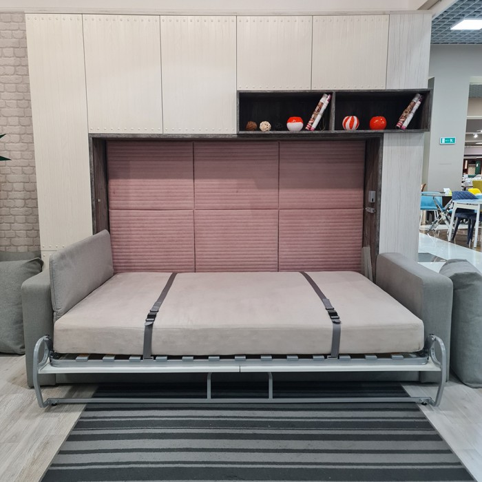 Двуспальная горизонтальная шкаф-кровать 1600*2000 РФ108 с диваном Luxe