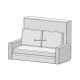Двуспальная горизонтальная шкаф-кровать РФ108 с диваном Luxe
