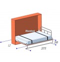 Механизм двуспальной горизонтальной шкаф-кровати 1600*2000 РФ108 с диваном