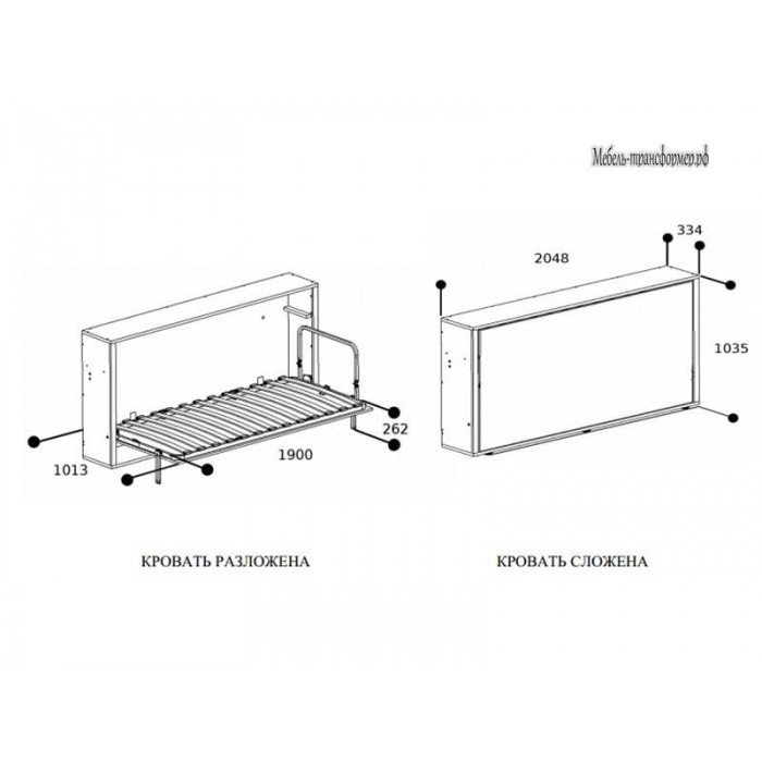 Механизм горизонтальной шкаф (комод) кровать трансформер РФ 105