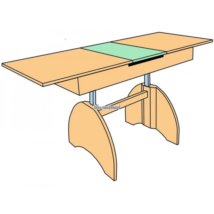 Механизм раздвижного стола трансформера с автоматическим подъемом вставки 450мм К205